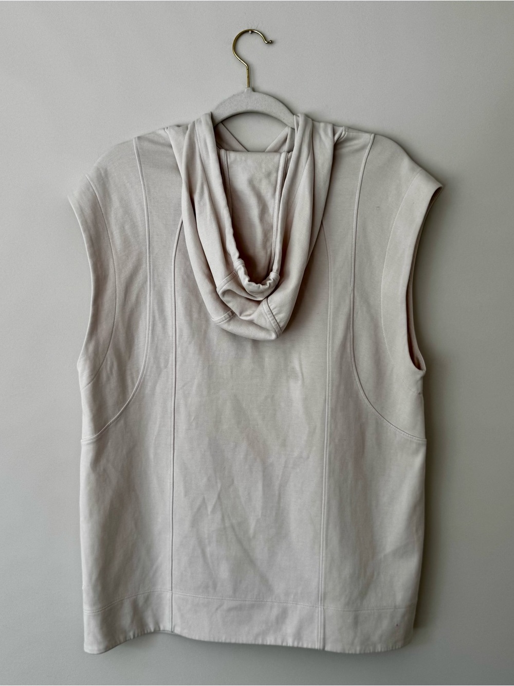 Athleta Sundown Hooded Sweatshirt Tank, Beige / Cream – Size Small - Picture 5 of 8